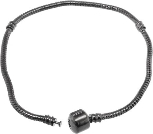 Miniatura 4 de RUBYCA 5pcs 6.3" Gunmetal Negro Broche Cadena de serpiente Europea Charm Pulsera Fit Charm Beads DIY Regalo