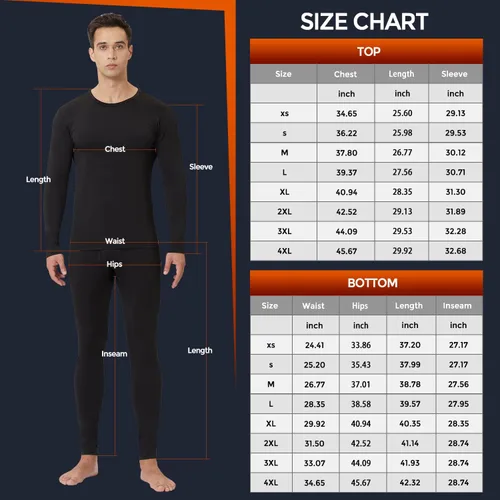 Miniatura 6 de CL - Ropa interior térmica para hombre, paquete de 2 unidades, suave y cálida, capa base para clima frío