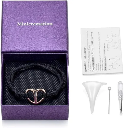 Miniatura 7 de Pulsera de cremación de corazón para cenizas, pulsera de urna conmemorativa ajustable para cenizas de un ser querido joyería de cremación