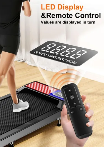 Miniatura 7 de Walking Treadmill Pad with Incline, Walking 2.5HP for Home and Office, 265Lbs Weight Capacity, Treadmill with APP & Remote Control, LED Display Negro
