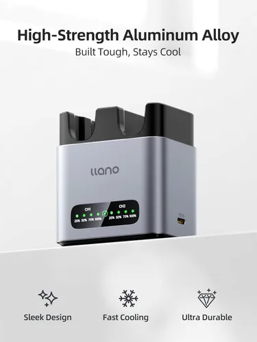 Miniatura 3 de llano EN-EL15C - Batería para cámara de 20 W, cargador rápido de 2 ranuras, compatible con Nikon Z8 ZR Z7II ZF Z6III Z7 Z6II Z6 D850 D810A D7500