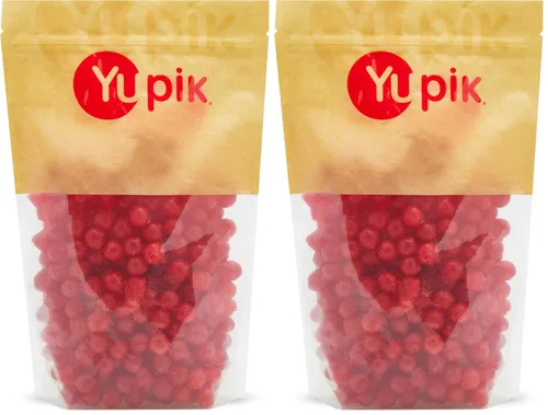 Miniatura 4 de Yupik Caramelos de cereza ácida, 2.2 libras (35.2 onzas), bolas con sabor a cereza, dulce y agrio, gomitas rojas masticables, golosinas divertidas