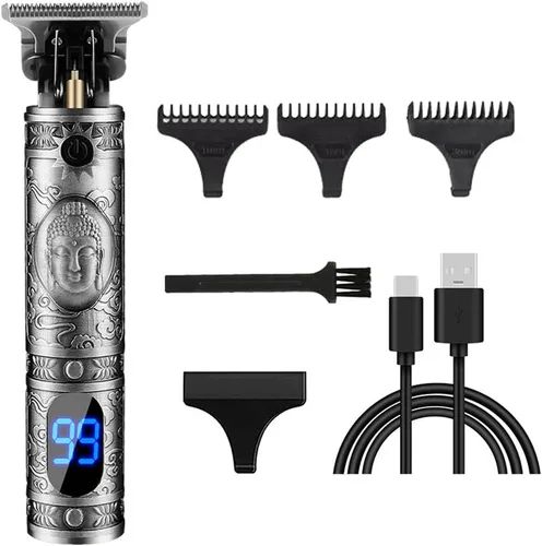 Miniatura 47 de Cortadora de pelo profesional para hombres y mujeres, inalámbrica, recargable, recortadora de pelo, kit de aseo de corte de cuerpo de metal