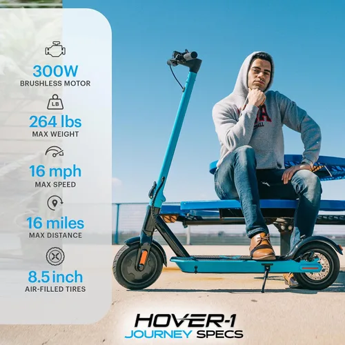 Miniatura 2 de Hover-1 Journey. Patinete eléctrico de 14MPH, rango de 16 millas, carga de 5 horas, pantalla LCD, neumáticos de alta adherencia de 8.5 pulgadas