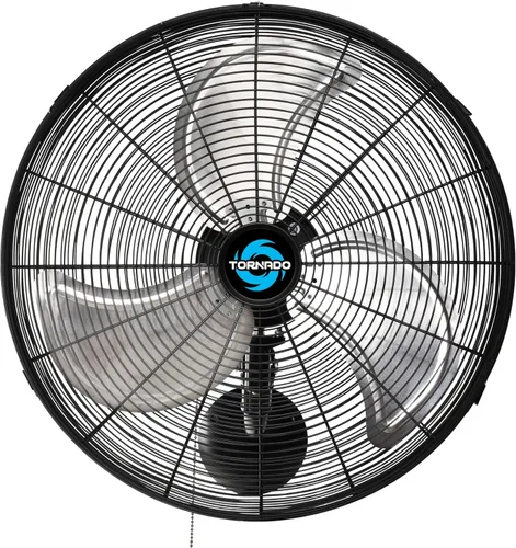Miniatura 13 de Tornado Ventilador de pared oscilante de alta velocidad de la serie Pro de 24 pulgadas – 3 velocidades, 7200 CFM, cable de 6.6 pies – Certificado