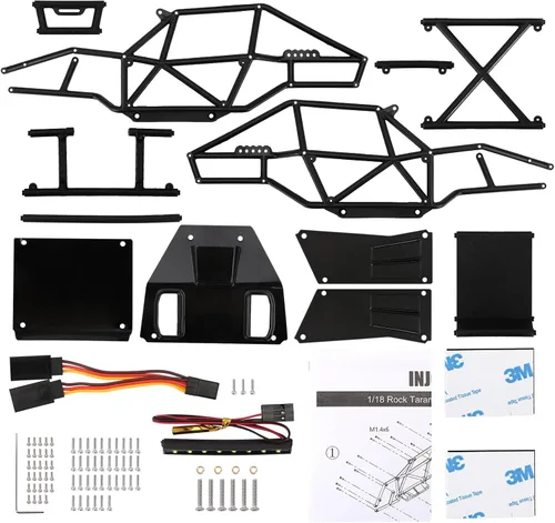 Miniatura 2 de INJORA Kit de Chasis de Caparazón de Cuerpo de Buggy de Nylon Rock Tarantula para Mejora de TRX4M 1/18 RC Crawler (Negro)
