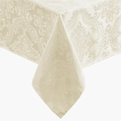 Miniatura 12 de Elrene Home Fashions Caiden Elegance - Mantel de damasco impermeable, resistente a manchas y arrugas, 70" redondo, granate Arándano