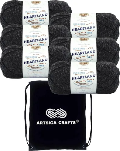Miniatura 23 de Lion Brand Heartland Capitol Reef 136-140 (3 cadejos - mismo lote de tinte) Hilo estambre medio #4 acrílico para crochet y tejer con bolsa
