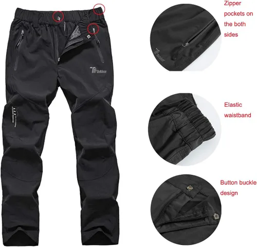 Miniatura 5 de Gopune pantalones ligeros de senderismo para mujer, para exteriores, de secado rápido, resistentes al agua, pantalones de montaña