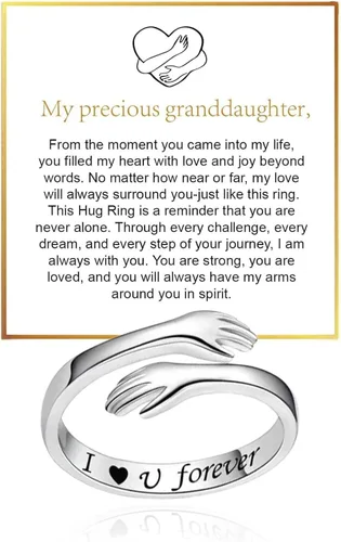Miniatura 11 de Long tiantian Daughter Gifts from Mom Anxiety Fidget Ring for Daughter Hug Ring for Christmas Gifts Stocking Stuffers 2025 A-circón