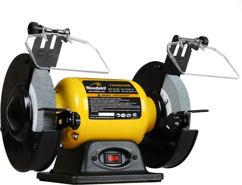 Woodskil 2.8Amp 1/2HP Esmeriladora de banco de alta velocidad de 6 pulgadas, listada por CSA, Esmeriladora de mesa para afilar