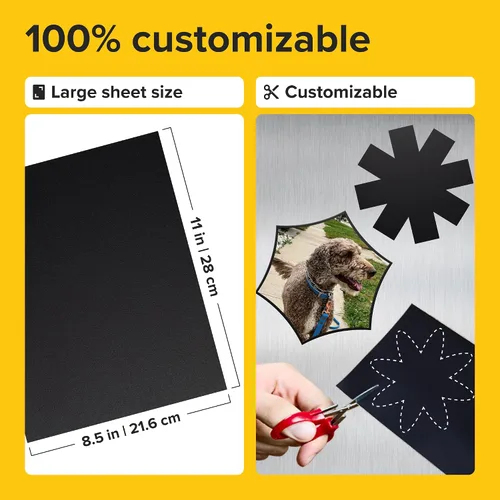 Miniatura 3 de Hojas magnéticas adhesivas autoadhesivas fuertes 4 piezas (22x28 cm/8.5x11") – Papel magnético personalizable para fotos, imanes adhesivos