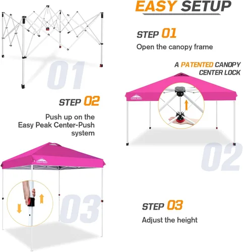 Miniatura 213 de EAGLE PEAK Tienda de campaña desplegable con bolsa de transporte con ruedas, 8 estacas, 4 cuerdas, 4 bolsas de peso, toldo de tienda de campaña