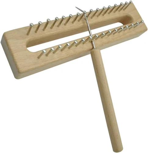 Miniatura 6 de EXCEART - Telar de tejido de madera de haya maciza con gancho de ganchillo, kit de telar ligero para tejer bufanda y manualidades fáciles de hacer