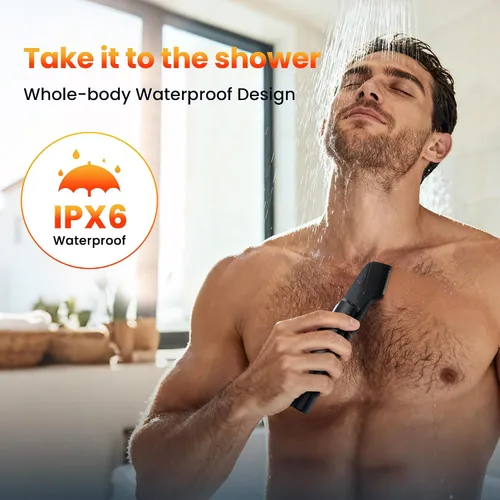 Miniatura 10 de MAXGROOM - Afeitadora de vello corporal para hombre, afeitadora resistente al agua para la ingle, testículos y bolas, kit de aseo eléctrico sin