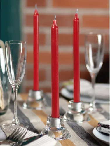Miniatura 4 de CANDWAX Paquete de 12 velas cónicas rojas – Velas rectas sin goteo de combustión lenta sin perfume de 12 pulgadas – Ideal para mesa de comedor – Rojo