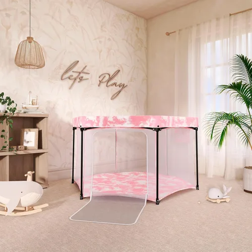 Miniatura 4 de Dream On Me Onyx - Corralito para bebé, puerta de acceso con cremallera, laterales de malla transpirable, colchón acolchado suave y cómodo, diseño