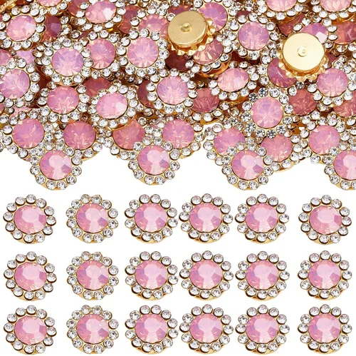 Miniatura 10 de 160 diamantes de imitación para coser de 0.472 pulgadas, base de metal, diamantes de imitación para coser en ropa, zapatos, aretes, cinturón