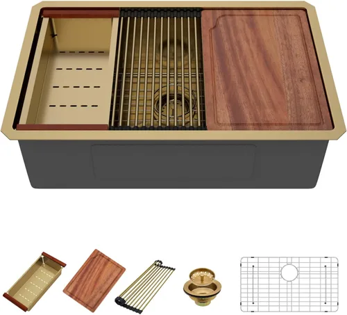 Miniatura 31 de Fregadero de Montaje Bajo de 13 Pulgadas - Beslend 13”x15”x9” Fregadero de Cocina de Acero Inoxidable de Montaje Bajo Calibre 16 Fregadero de Cocina