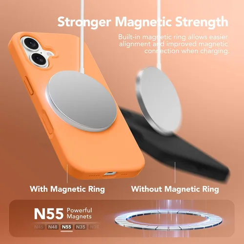 Miniatura 397 de GONEZ Funda de silicona para iPhone 15 Pro Max, compatible con Magsafe, protector de cámara + protector de pantalla, forro de microfibra suave