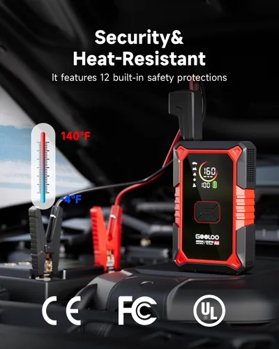Miniatura 7 de GOOLOO Arrancador de Batería A5 con Compresor de Aire, Arrancador de Batería de Coche de 4000A (Toda Gasolina/10.0L Diésel) con Inflador