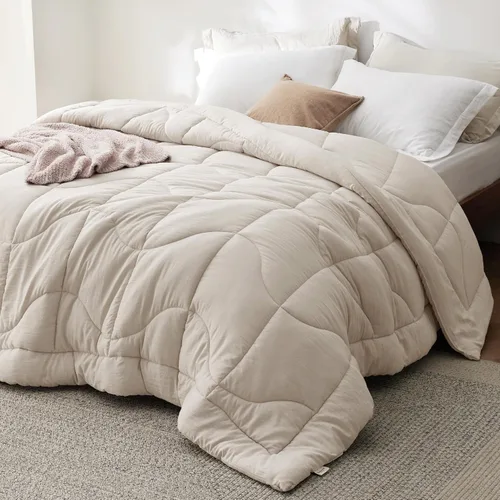 Miniatura 10 de Bedsure - Edredón tamaño queen, acolchado, para todas las estaciones, ultrasuave, plumón alternativo prelavado y relleno de edredón con 4 pestañas
