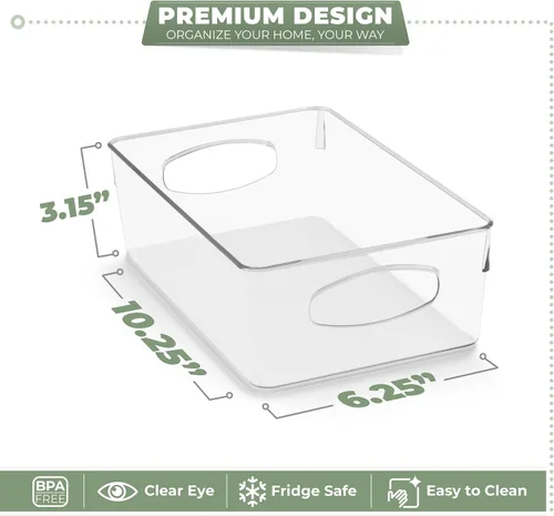 Miniatura 3 de Sorbus Juego de 10 Contenedores de Plástico Transparente Medianos – Contenedores Transparentes para Organizar, Organizadores de Refrigerador