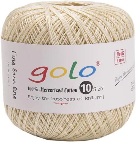 Miniatura 27 de Golo - Bolas de hilo para crochet de algodón tamaño 10, color algodón para crochet D-Fresa D078-fresa