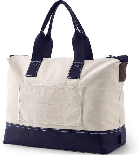 Miniatura 3 de Lands' End Bolsa de lona Weekender, NaturalTrue Navy, Bolsa de lona Weekender
