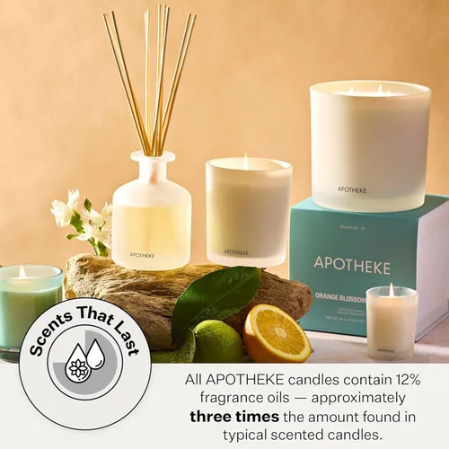 Miniatura 30 de Apotheke Velas perfumadas exclusivas para el hogar, lavanda Hinoki, 10.5 onzas, cera de soja, no tóxica, tarro grande blanco, velas de lujo regalos