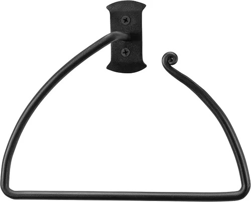 Miniatura 10 de RTZEN Toallero negro mate – Anillo de toalla de hierro forjado en espiral para baño – Soporte decorativo para toalla de mano para cocina