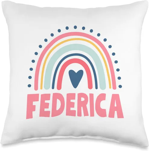 Idea Regalo Personalizzata con Nome Gifts Idea Federica Name Custom Woman Myth Legend Pink Birthday Party Throw Pillow, 16x16, Multicolor