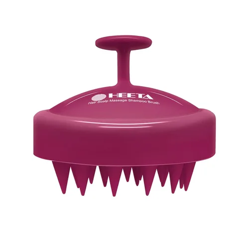HEETA Masajeador de cuero cabelludo para el crecimiento del cabello, cepillo de champú exfoliante de cuero cabelludo de silicona suave para Rojo