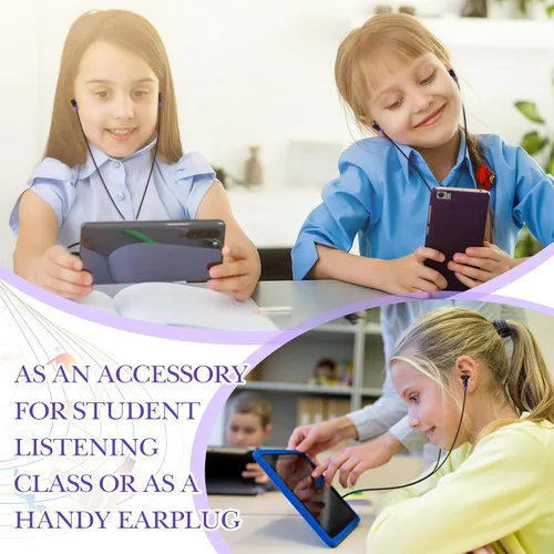Miniatura 6 de Kanayu Paquete de 100 auriculares con cable a granel para aula, auriculares básicos para estudiantes, sin micrófono, con conector de 0.138 in