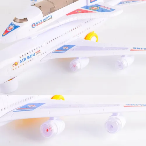 Miniatura 2 de Liberty Imports Transbordador espacial eléctrico de avión transportador de juguete de acción para niños Bump and Go - Modelo grande Jumbo Jet