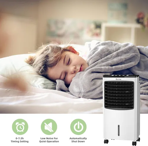 Miniatura 6 de COSTWAY Enfriador de aire evaporativo portátil para habitación, enfriador de aire para refrigeración y sueño con control remoto, temporizador de 7.5