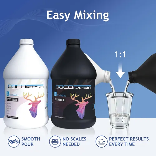 Miniatura 2 de Kit de resina epoxi de 1 galón compatible con la FDA, certificado MSDS, resina epoxi segura para alimentos y no tóxica para manualidades