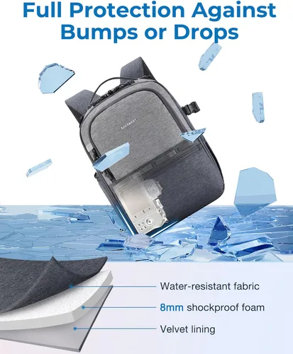 Miniatura 3 de BAGSMART - Mochila para cámara DSLR SLR, pequeñas bolsas para fotógrafos compatibles con Sony Canon Nikon, correa para el hombro, mochila de viaje 2