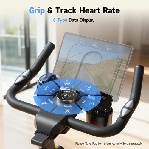 Miniatura 6 de YPOO Bicicleta estática, resistencia magnética ajustable, bicicletas estacionarias para cardio en casa con aplicación exclusiva, bicicleta de Pro