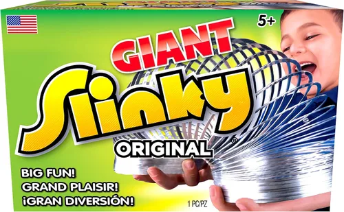 Miniatura 5 de Just Play - Slinky original gigante, resorte que camina de juguete, Slinky de metal, recuerdos de fiesta, juguetes antiestrés, rellenos