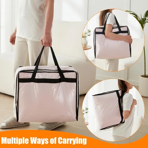 Miniatura 4 de MKOKYD Bolsas de almacenamiento transparentes de 40 L para mantas, ropa, edredón, ropa de cama, sábanas, almohadas - organizadores de armario