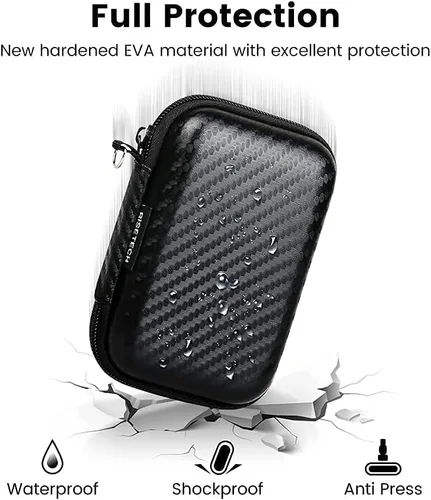 Miniatura 7 de Estuche para auriculares, estuche de transporte para auriculares, bolsa de almacenamiento de auriculares de EVA dura, pequeña bolsa con cremallera
