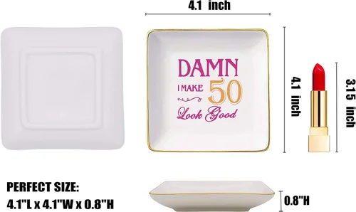 Miniatura 5 de Topthink Regalo de cumpleaños de 50 años y fabuloso, regalo de 50 cumpleaños para mujeres, tía, mamá, hermana, compañera de trabajo, mejores amigos