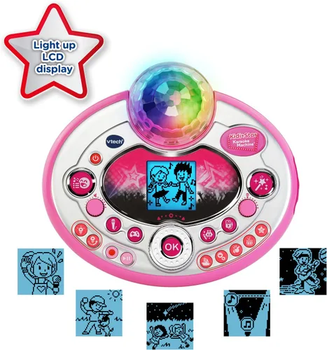 Miniatura 3 de VTech Kidi Star - Máquina de karaoke de lujo, 2 micrófonos con adaptador de CA, color rosa