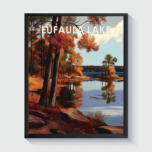 Miniatura 41 de Yellowstone Lake - Póster impreso artístico, ilustración, arte de pared, decoración de paisaje retro, paisaje, obra de arte para decoración de Lago
