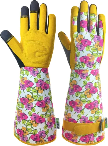 Miniatura 14 de Guantes Largos de Jardinería, Resistentes a Espinas y Pinchazos, Guantes Protectores para Rosas y Cactus para Jardinero, Regalos Girasol