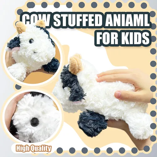 Miniatura 3 de Animal de Peluche Vaca Tierna, Juguetes de Peluche de 10" para Niños, Recuerdos de Fiesta para Niños Pequeños, Lindos Peluches de Vaca, Vacas