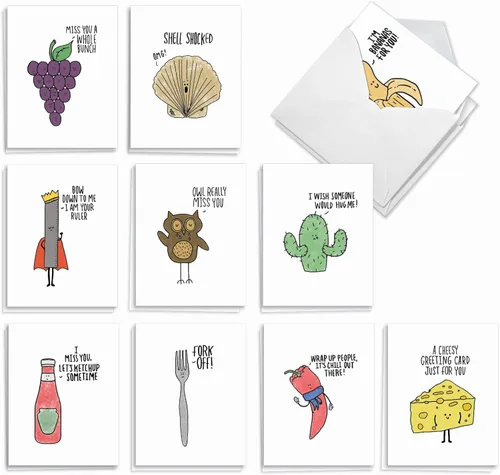 Miniatura 12 de The Best Card Company - Surtido de 20 tarjetas de notas en blanco (4 x 5.12 pulgadas) (10 diseños, 2 de cada uno) - Globo pequeño AM7045OCB-B2x10