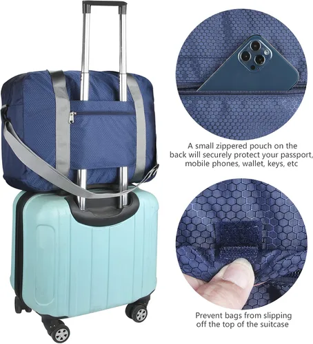 Miniatura 2 de F.FETIVIN Bolsa de viaje para artículos personales de 18 x 14 x 8 pulgadas para Spirit Airlines, bolsa de lona ligera impermeable para gimnasio