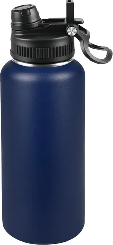 Miniatura 93 de Botella de agua aislada de 22 onzas, tapa 2 en 1 a prueba de fugas (sorbo/pajilla) + asa, botella de acero inoxidable para deportes, viajes, trabajo